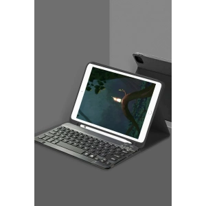 Mey İthalat®  iPad 5 Air 9.7 Kılıf KC01 Smart Klavyeli Tablet Kılıfı - Siyah