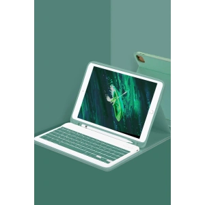 Mey İthalat®  iPad Pro 11 (2024) Kılıf KC01 Smart Klavyeli Tablet Kılıfı - Koyu Yeşil