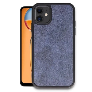 Mey İthalat®   iPhone 11 Kılıf Aras Deri Kapak - Lacivert