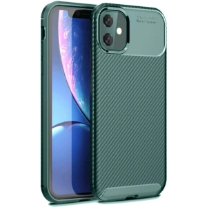 Mey İthalat®  iPhone 11 Kılıf Auto Focus Karbon Kapak - Koyu Yeşil