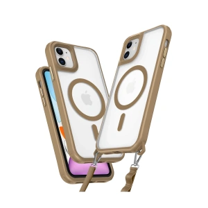 Mey İthalat®  iPhone 11 Kılıf Enka Magsafe Silikon Kılıf - Desert