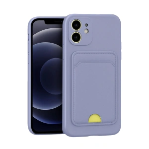 Mey İthalat®  iPhone 11 Kılıf Kelvin Kartvizitli Silikon - Lila