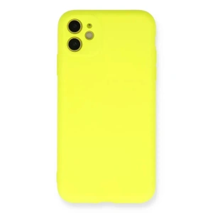Mey İthalat®   iPhone 11 Kılıf Nano içi Kadife Silikon - Sarı