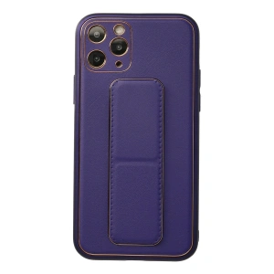 Mey İthalat®  iPhone 11 Pro Kılıf Coco Deri Standlı Kapak - Mor