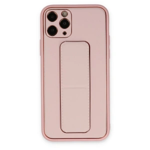 Mey İthalat® iPhone 11 Pro Kılıf Coco Deri Standlı Kapak - Pembe