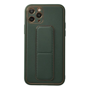 Mey İthalat®  iPhone 11 Pro Kılıf Coco Deri Standlı Kapak - Yeşil