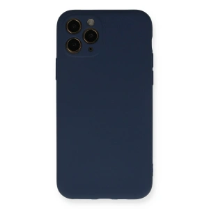 Mey İthalat®  iPhone 11 Pro Kılıf Nano içi Kadife Silikon - Lacivert