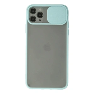 Mey İthalat®  iPhone 11 Pro Kılıf Palm Buzlu Kamera Sürgülü Silikon - Turkuaz