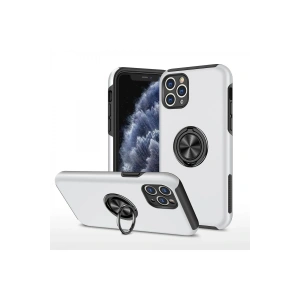 Mey İthalat®  iPhone 11 Pro Max Kılıf Elit Yüzüklü Kapak - Gümüş