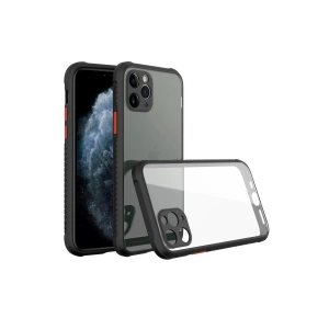Mey İthalat®  iPhone 11 Pro Max Kılıf Miami Şeffaf Silikon - Siyah