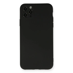 Mey İthalat®  iPhone 11 Pro Max Kılıf Nano içi Kadife Silikon - Siyah