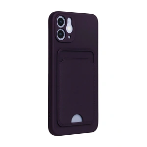 Mey İthalat®  iPhone 12 Kılıf Kelvin Kartvizitli Silikon - Derin Mor