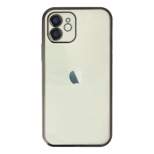 Mey İthalat®  iPhone 12 Kılıf  Lensli Silikon - Siyah