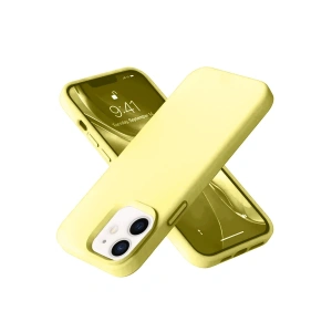 Mey İthalat®  iPhone 12 Kılıf Nano içi Kadife Silikon- Sarı