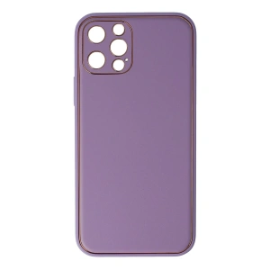 Mey İthalat®  iPhone 12 Pro Kılıf Coco Deri Silikon Kapak - Lila