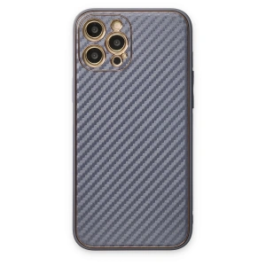 Mey İthalat® iPhone 12 Pro Kılıf Coco Karbon Silikon - Gri