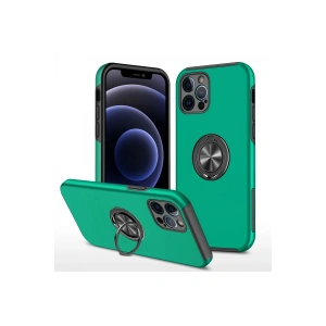 Mey İthalat®  iPhone 12 Pro Kılıf Elit Yüzüklü Kapak - Yeşil