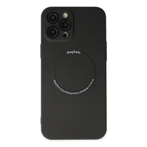 Mey İthalat®  iPhone 12 Pro Kılıf Jack Magneticsafe Lens Silikon - Siyah