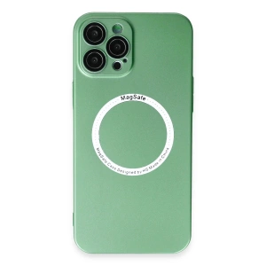 Mey İthalat®  iPhone 12 Pro Kılıf Jack Magneticsafe Lens Silikon - Yeşil
