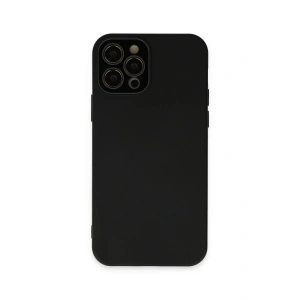 Mey İthalat®  iPhone 12 Pro Kılıf Lansman Glass Kapak - Siyah