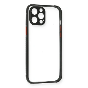 Mey İthalat®  iPhone 12 Pro Kılıf Miami Şeffaf Silikon - Siyah