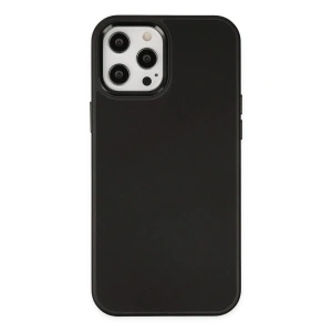 Mey İthalat®  iPhone 12 Pro Max Kılıf Asya Deri Silikon - Siyah