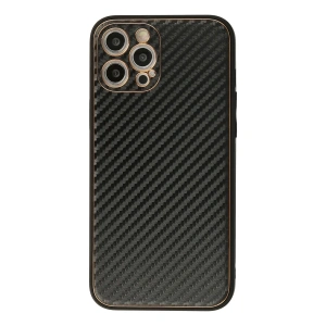 Mey İthalat®  iPhone 12 Pro Max Kılıf Coco Karbon Silikon - Siyah