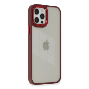 Mey İthalat®  iPhone 12 Pro Max Kılıf Dora Kapak - Kırmızı