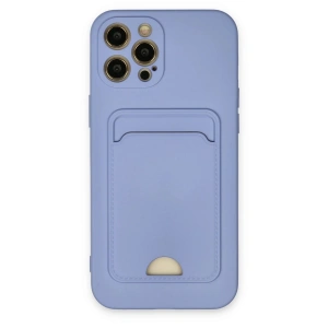 Mey İthalat®  iPhone 12 Pro Max Kılıf Kelvin Kartvizitli Silikon - Lila