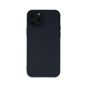 Mey İthalat®  iPhone 12 Pro Max Kılıf Lansman Glass Kapak - Lacivert