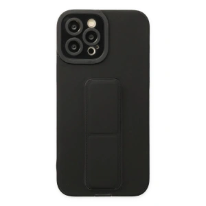 Mey İthalat®  iPhone 12 Pro Max Kılıf Mega Standlı Silikon - Siyah