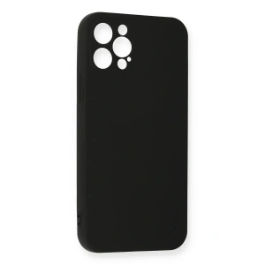 Mey İthalat®  iPhone 12 Pro Max Kılıf Nano içi Kadife Silikon - Siyah