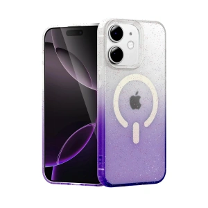 Mey İthalat®   iPhone 12 Pummel Shiny Magsafe Kapak - Mor