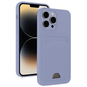 Mey İthalat®  iPhone 13 Pro Kılıf Kelvin Kartvizitli Silikon - Lila