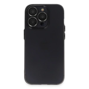 Mey İthalat®  iPhone 13 Pro Kılıf Luko Lens Silikon - Siyah