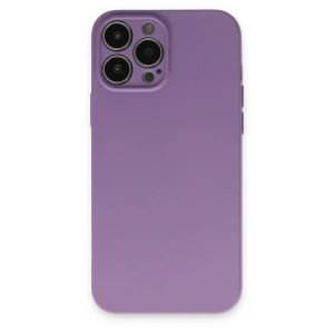Mey İthalat®  iPhone 13 Pro Kılıf Nano içi Kadife Silikon - Koyu Lila