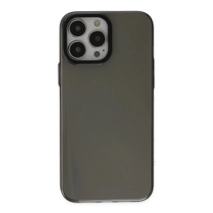 Mey İthalat®  iPhone 13 Pro Max Kılıf Anka PC Sert Metal Kapak - Siyah