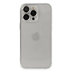 Mey İthalat®  iPhone 13 Pro Max Kılıf Luko Lens Silikon - Gümüş