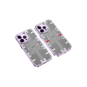 Mey İthalat®  iPhone 13 Pro Max Kılıf Mekanik Bumper Kapak - Derin Mor