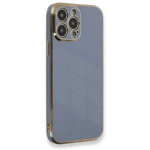 Mey İthalat®  iPhone 13 Pro Max Kılıf Volet Silikon - Mavi