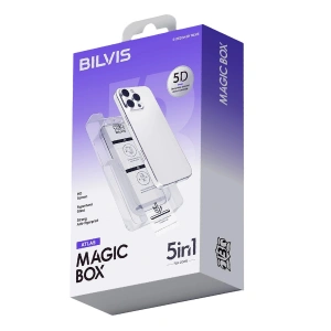 Mey İthalat®   iPhone 14 Bilvis 5in1 3D Magic Cam Ekran Koruyucu - Siyah