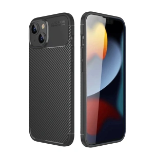 Mey İthalat® iPhone 14 Kılıf Auto Focus Karbon Kapak - Siyah