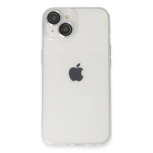 Mey İthalat®  iPhone 14 Kılıf Luko Lens Silikon - Gümüş