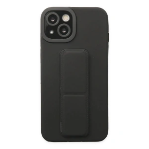 Mey İthalat®  iPhone 14 Plus Kılıf Mega Standlı Silikon - Siyah