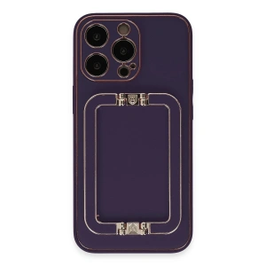 Mey İthalat®  iPhone 14 Pro Kılıf Coco Elit Kapak - Derin Mor