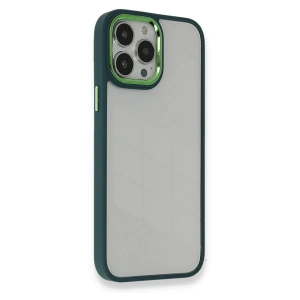 Mey İthalat®  iPhone 14 Pro Max Kılıf Dora Kapak - Haki Yeşil