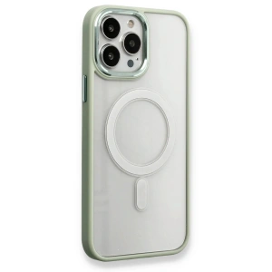 Mey İthalat® iPhone 14 Pro Max Kılıf Room Magneticsafe Silikon - Su Yeşili