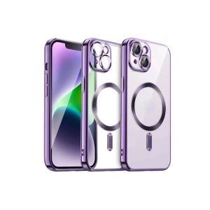 Mey İthalat®  iPhone 15 Kılıf Kross Magneticsafe Kapak - Mor