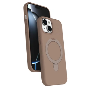 Mey İthalat®   iPhone 15 Plus Regal Magsafe Standlı Kapak - Çöl Titanyum