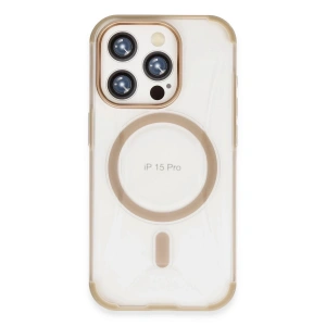 Mey İthalat®  iPhone 15 Pro Hilton Magsafe Kapak - Gold